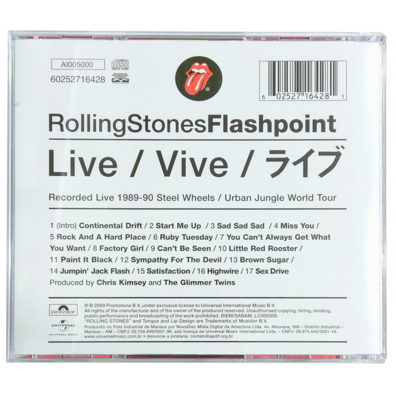 Back Picture of CD - Rolling Stones - Flashpoint